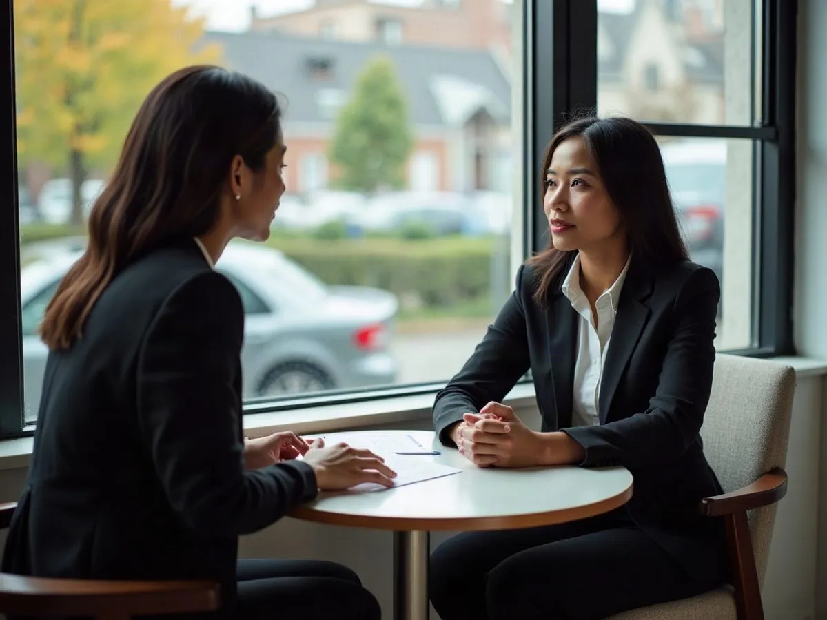 Lawyer speaking calmly with a client