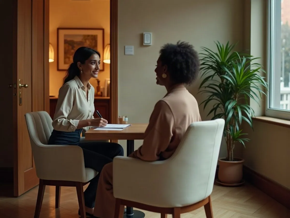 Lawyer welcoming a client