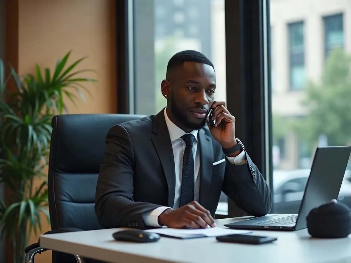 Legal professional in a phone consultation