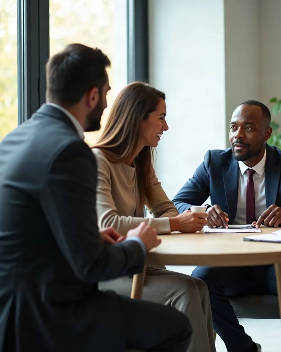 A legal professional reviewing next steps with a family